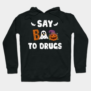 Say Boo To Drugs Funny Halloween Red Ribbon Week Awareness Hoodie